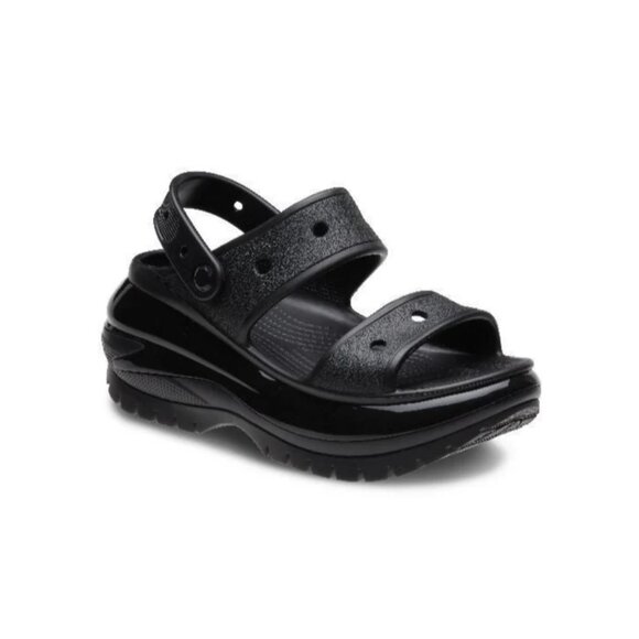 Crocs Women's Black Mega Crush Platform Slip-On Slide Sandal Size 8 - Picture 1 of 8